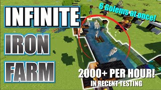 EASY Iron Farm MINECRAFT  14002000 Per HOUR [upl. by Llevad]