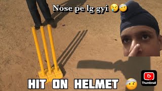 Hit on helmet💔  Nose pe lg gyi🤕  Hooner Cricket [upl. by Adelia430]