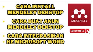 Cara Install dan Buat Akun Mendeley Dekstop serta Integrasikan Ke Microsoft Word [upl. by Kordula957]