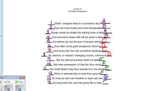 sonnet lines rhyme quatrains heroic couplet [upl. by Lewiss57]