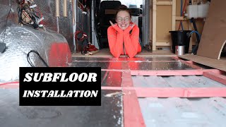 Framing The Van Floor  Battening amp Insulating  Van Conversion Ep 3 [upl. by Bocyaj]