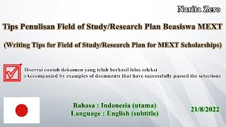 Tips Field of StudyResearch Plan Bea MEXT Field of StudyResearch Plan Tips for MEXT Scholarship [upl. by Eniarral]