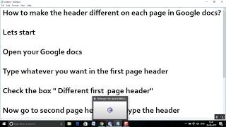 How to make the header different on each page in Google docs [upl. by Addam]