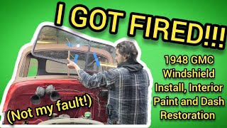 1948 GMC Dash Restoration Interior Paint and Windshield Install Plus SHOCKING DRAMA in the shop [upl. by Maclay654]