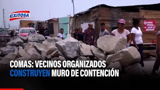 🔴🔵Comas Vecinos organizados construyen muro de contención con gaviones [upl. by Ahsilak]