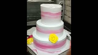 Three tier cake design cake 3tiercake shortvideo [upl. by Llenoil416]