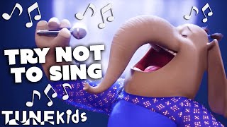 Try Not To Sing Challenge Sing and Sing 2  Featuring Reece Witherspoon and More  TUNE Kids [upl. by Eidok]