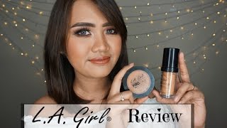 Cleoputri Review  LA GIRL PRO COVERAGE FOUNDATION amp POWDER Bahasa  Cleoputri [upl. by Akoyin841]