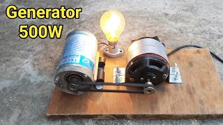 How To Make 500W Generator  RO Motor से बनाया Powerful Generator [upl. by Aenea]