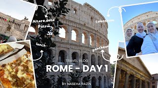 TRAVEL VLOG ✈️  Rome Day 1 🇮🇹  Colosseum Altare della Patria Pantheon [upl. by Hinda]