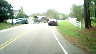 Dash Cam Captures Shocking HeadOn Collision [upl. by Milissent]