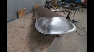 Hand made car panels Stretch forming beating using a rubber mallet Tips and Tricks 27 [upl. by Sorenson]