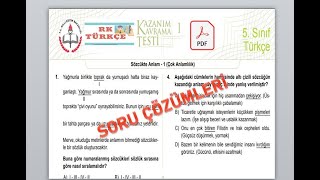 5 Sınıf Türkçe Kazanım Kavrama Testi 1  Sözcükte Anlam 1 Çok Anlamlılık [upl. by Marsha855]