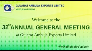 32nd Annual General Meeting of Ambuja Gujarat Exports Limited [upl. by Stutman]