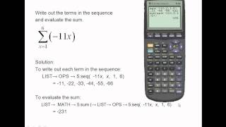 TI83  Sequences and Summations [upl. by Refinnaej]