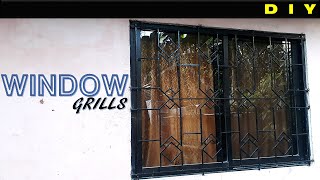 MAKING WINDOW GRILLS USING SQUARE BAR  Simple window grills design idea 1 [upl. by Jeremie]