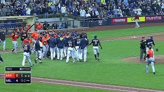 Benches clear after Johnson strikes out [upl. by Zeidman]