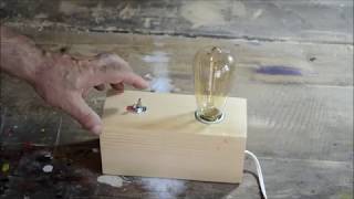 Retro table lamp with Edison bulb from solid wood [upl. by Ire208]