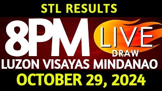 Stl Result Today 800 pm draw October 29 2024 Tuesday Luzon Visayas and Mindanao Area Live [upl. by Artenra]