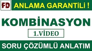 KOMBİNASYON 1 SORU ÇÖZÜMLÜ  SIRALAMA VE SEÇME  ANLAMA GARANTİLİ [upl. by Holbrooke]