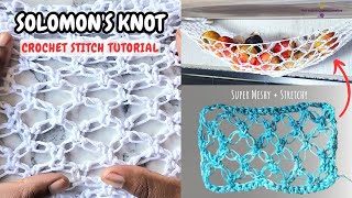 Solomons Knot Lovers Knot 🪢 Crochet Stitch Tutorial  SUPER SLOW  Step by Step [upl. by Atiekram885]