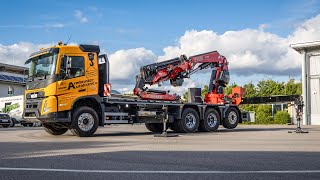 Volvo FMX 540 8x4 Tridem mit Fassi F710 RA 226 und FLYJIB L414  LYMA Kran und Fahrzeugbau [upl. by Acimahs]