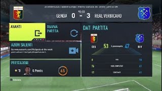 FIFA 22 Modalità Carriera 9 giornata della Serie A Enilive Genoa Real Verbicaro [upl. by Lacagnia353]