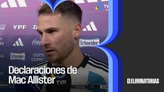 Testimonio Mac Allister  Argentina vs Paraguay  Eliminatorias Sudamericanas para el Mundial 2026 [upl. by Malvina222]