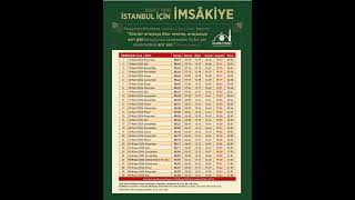 İSTANBUL 2024 RAMAZAN İMSAKİYESİ [upl. by Lorri]