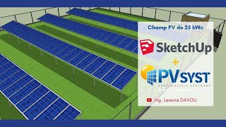 COMMENT RÉALISER LE DESIGN EN 3D SYSTÈME PHOTOVOLTAÏQUE CONNECTÉ AU RÉSEAU  SKETCHUPSKELIONPVSYST [upl. by Hamrah]