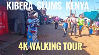 4K video walking tour Inside Africas biggest slum in Kenya Nairobi Kibera [upl. by Shermy744]