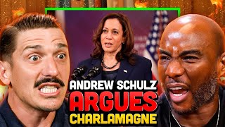 Andrew Schulz ARGUES Charlamagne On Kamala Harris CHANCES At Becoming The President [upl. by Rani382]