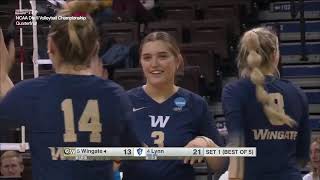 Wingate vs Lynn Quarterfinal  Women Volleyball DivII Championship 2024 [upl. by Tatia63]