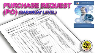 PURCHASE REQUEST PROCUREMENT DOCUMENT  BARANGAY ACCOUNTING [upl. by Elleneg]