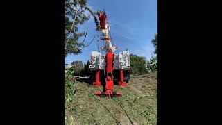 Rotator Winching Stuck Tractor 130 Down Steep Hill [upl. by Hibben]