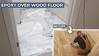 DIY Wood Floor Renovation with Metallic Resin [upl. by Gilges]