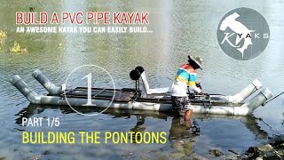 PVC pipe kayak build Part15  Pontoons [upl. by Ramed]