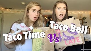 TACO TIME vs TACO BELL MUKBANG [upl. by Esikram]