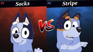 FNF vs Bluey  Socks vs Stripe  Ensuing inst [upl. by Acinorahs425]