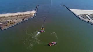 Rehoboth Beach Ocean Outfall HDD Pipe Pull to site [upl. by Gatian]