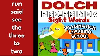 Dolch PrePrimer Sight Words Preschool  Kindergarten Sight Word Flashcards [upl. by Atinihc]