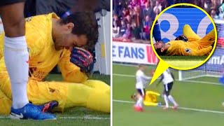 Alisson Becker Injury against Crystal Palace 🤕 [upl. by Amalea]