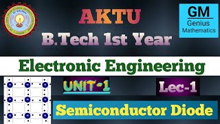 Unit1  Lec1  Electronic Engg  Semiconductor Diode  btech 1st year [upl. by Kieran]