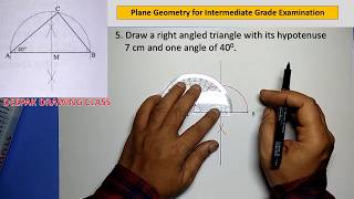 5 Construct a right angled triangle its hypotenuse amp 1 acute angle  Intermediate Plane Geometry [upl. by Boaten681]