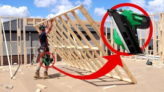 Framing Walls with Hikokis Nail Gun Onsite Review [upl. by Teleya]