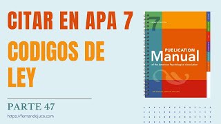 Cómo Citar Códigos de Ley en APA 7  Ejemplo del Código Orgánico Integral Penal del Ecuador [upl. by Richie689]