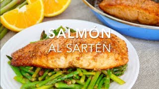 SALMÓN AL SARTÉN salmón a la naranja sin horno  Recetas fáciles Pizca de Sabor [upl. by Yelwah22]