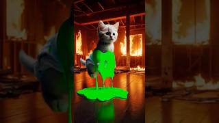 🔥😺 Hero Dad Cat Rescues Kitten from Burning House 🏠⚠️animation cattales catfunny supercat [upl. by Aisats]