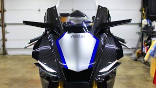 Installing Rizoma Stealth Mirrors on Our Yamaha R1M [upl. by Yrocaj]