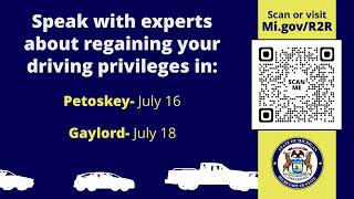 Drivers license restoration clinics coming to Petoskey amp Gaylord in July [upl. by Aber]